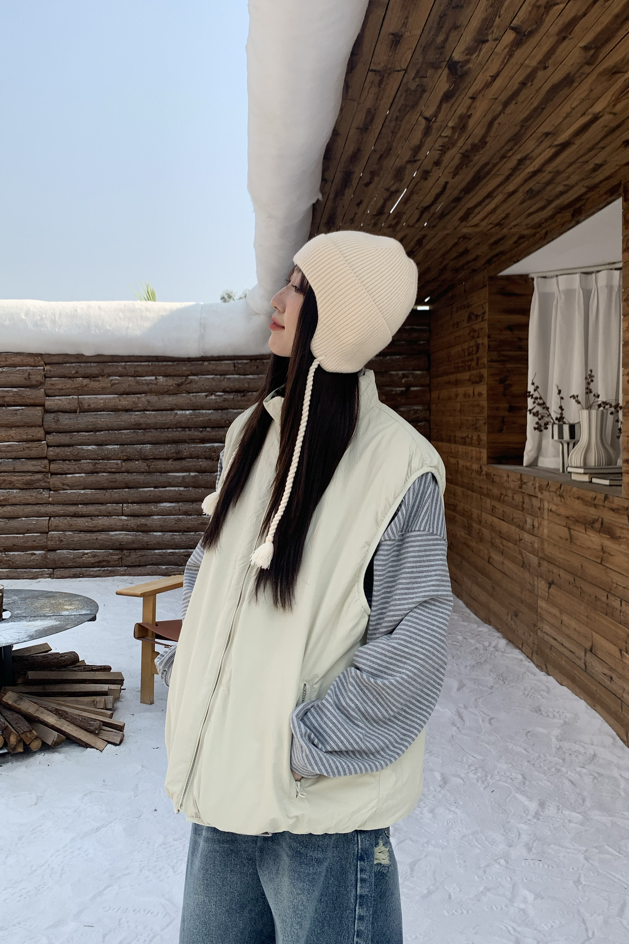 Last Month｜素面針織遮耳毛帽 5色