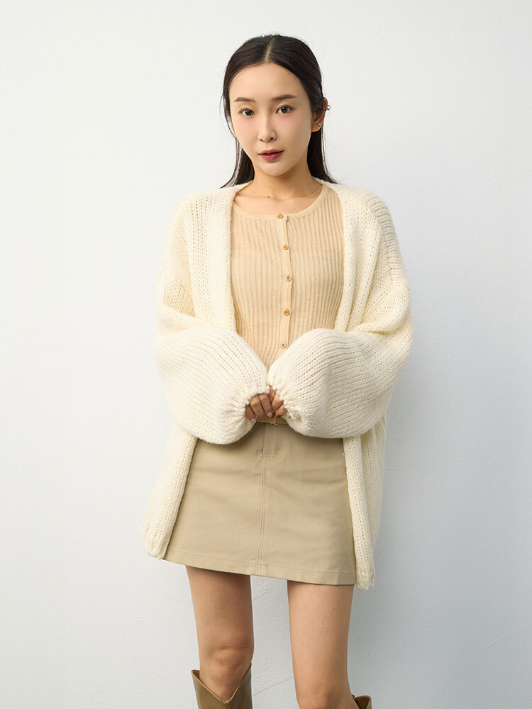 2603慵懶開襟針織外套(10%羊毛)