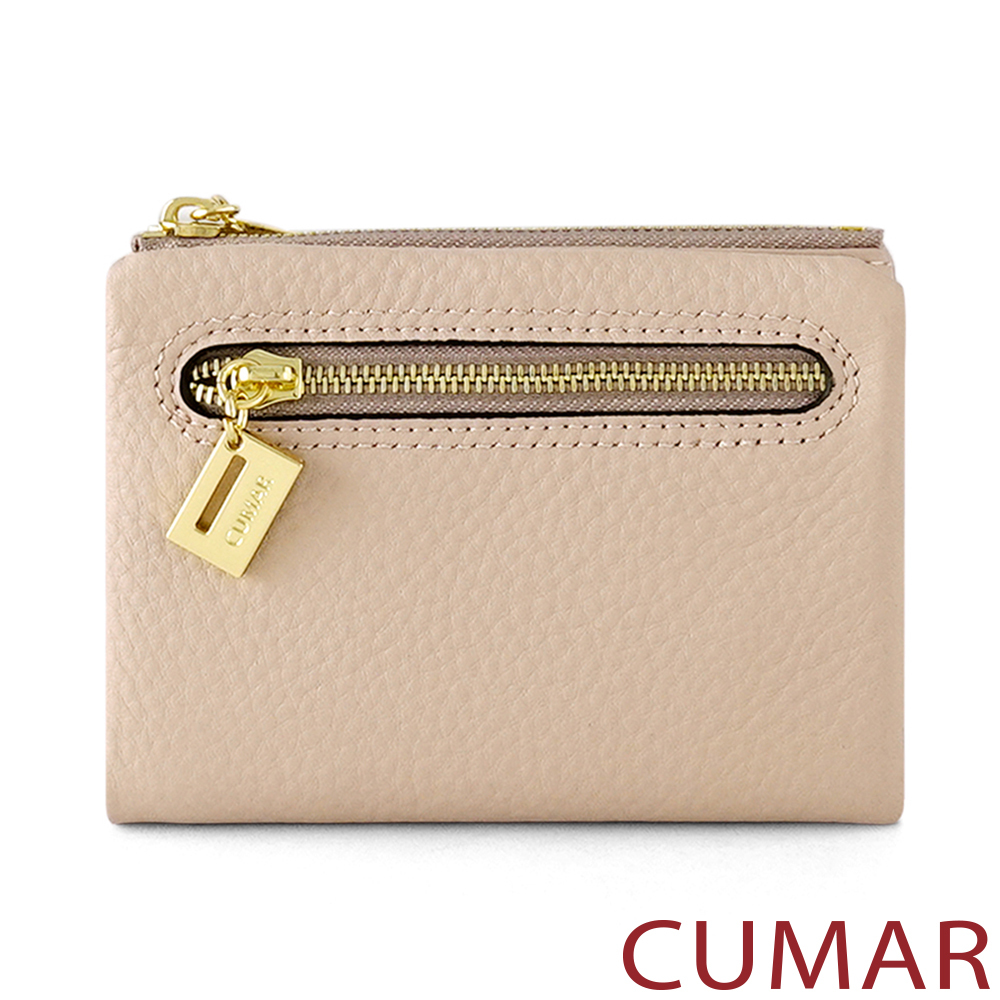 CUMAR|極簡對開式拉鍊短夾