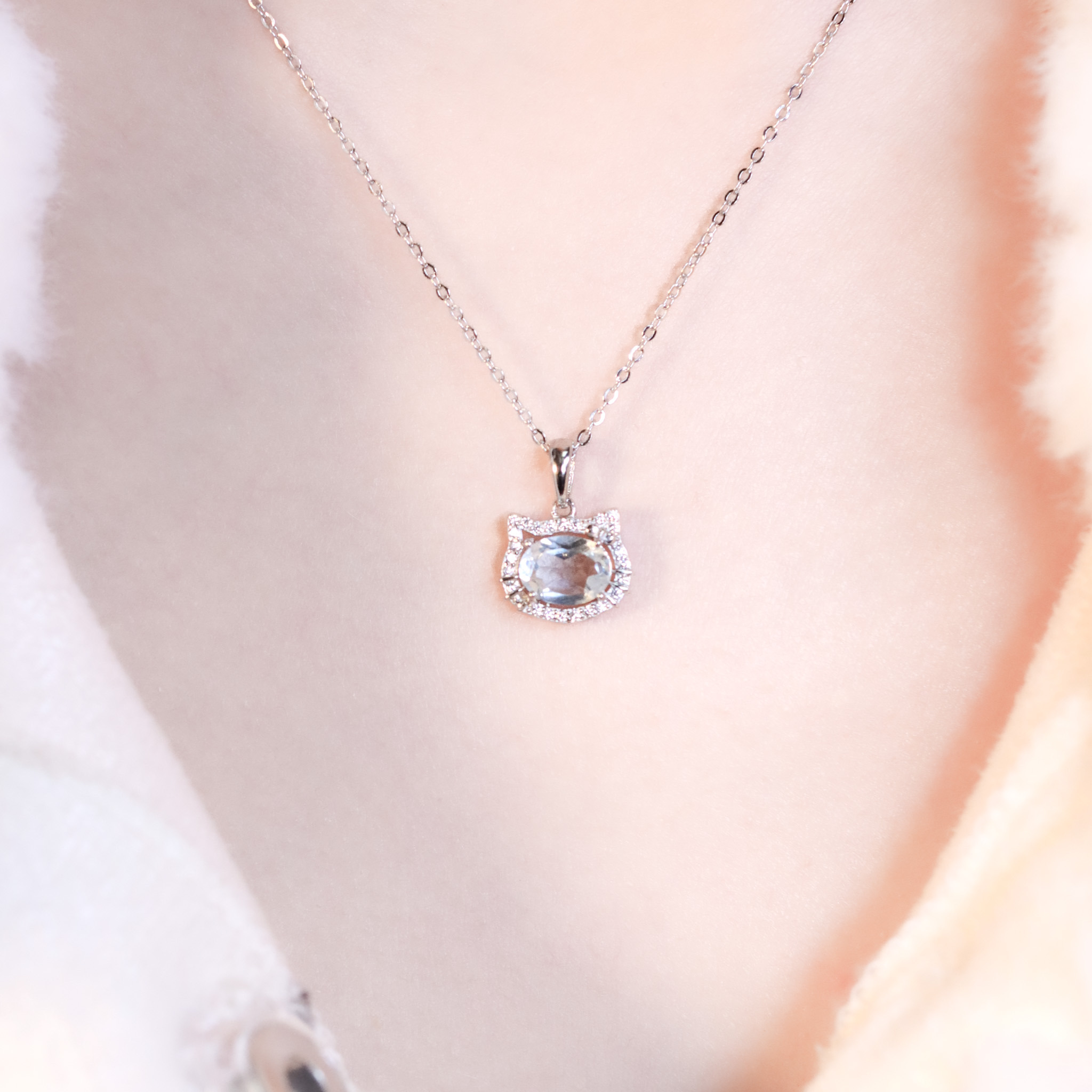 | 925純銀・ 托帕石 | 漫藍喵趣說項鍊 | NE1527 |