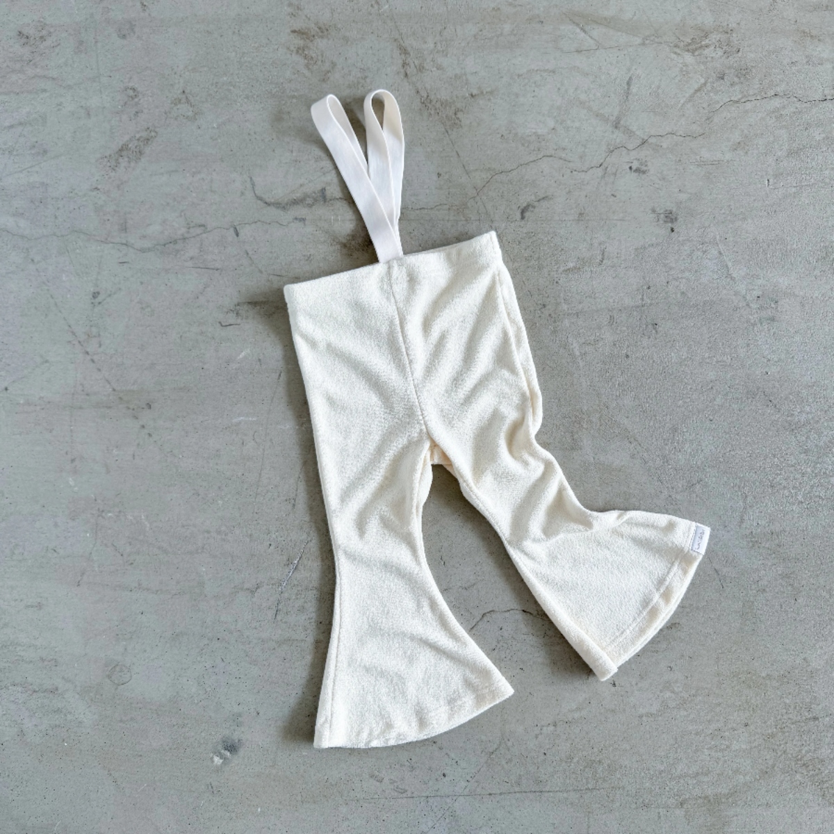 TWIN COLLECTIVE KIDS 高腰彈性吊帶褲 Frankie Flare - Cream Terry