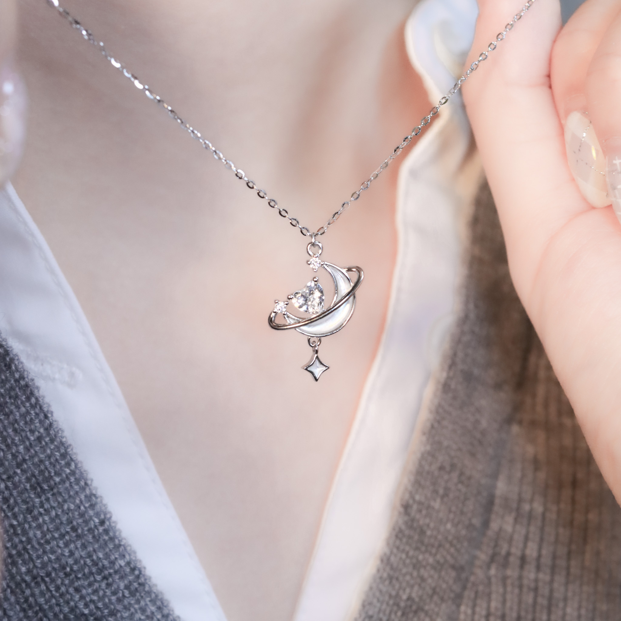 | 925純銀・白金 | 愛是陪伴項鍊 | NE1545 |