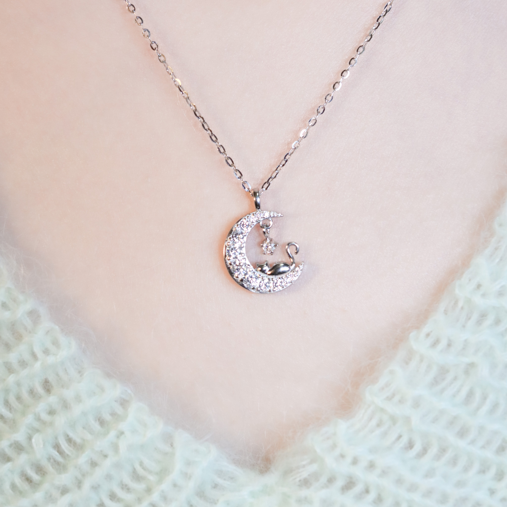 | 925純銀・白金 | 喵趣陪著你項鍊 | NE1546 |