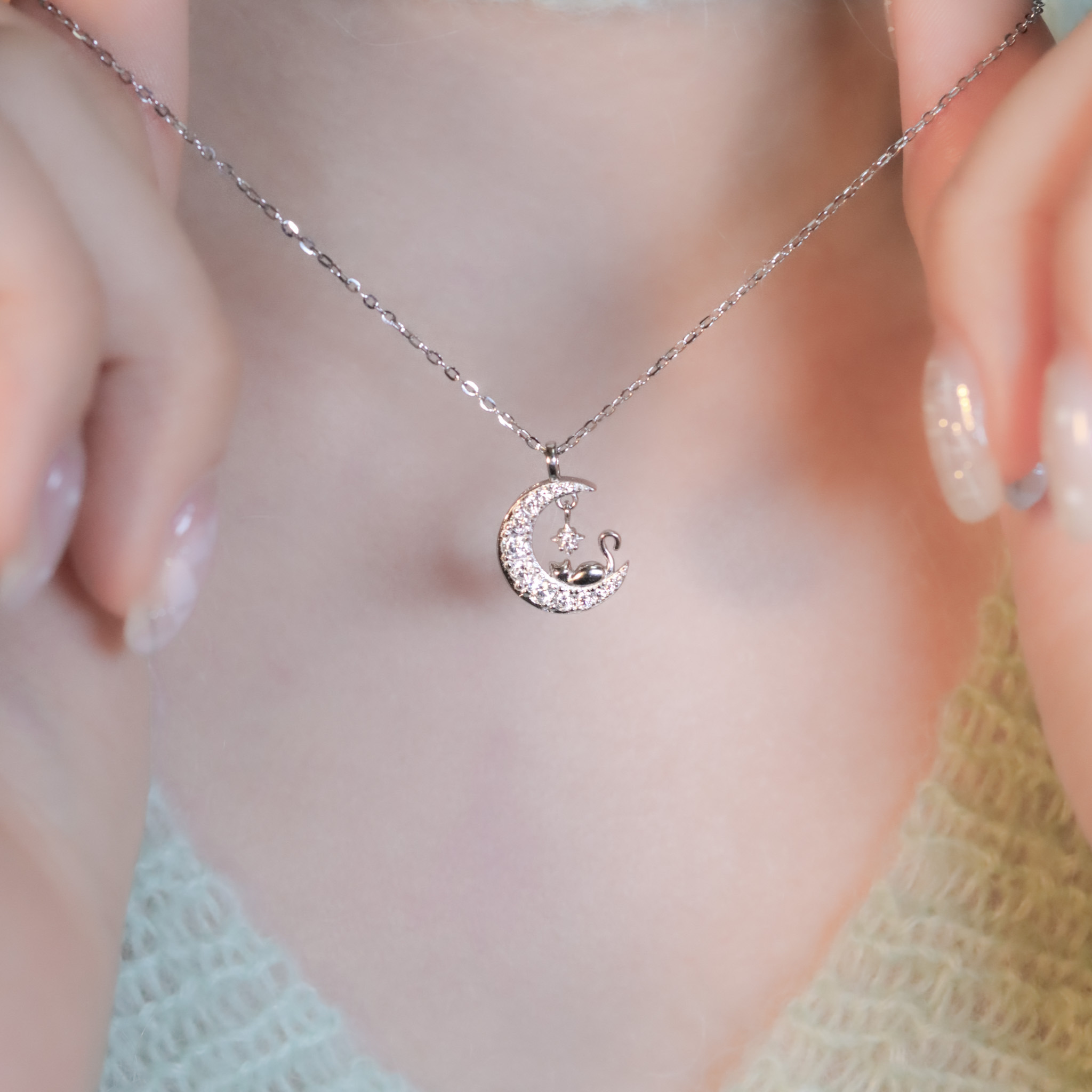 | 925純銀・白金 | 喵趣陪著你項鍊 | NE1546 |