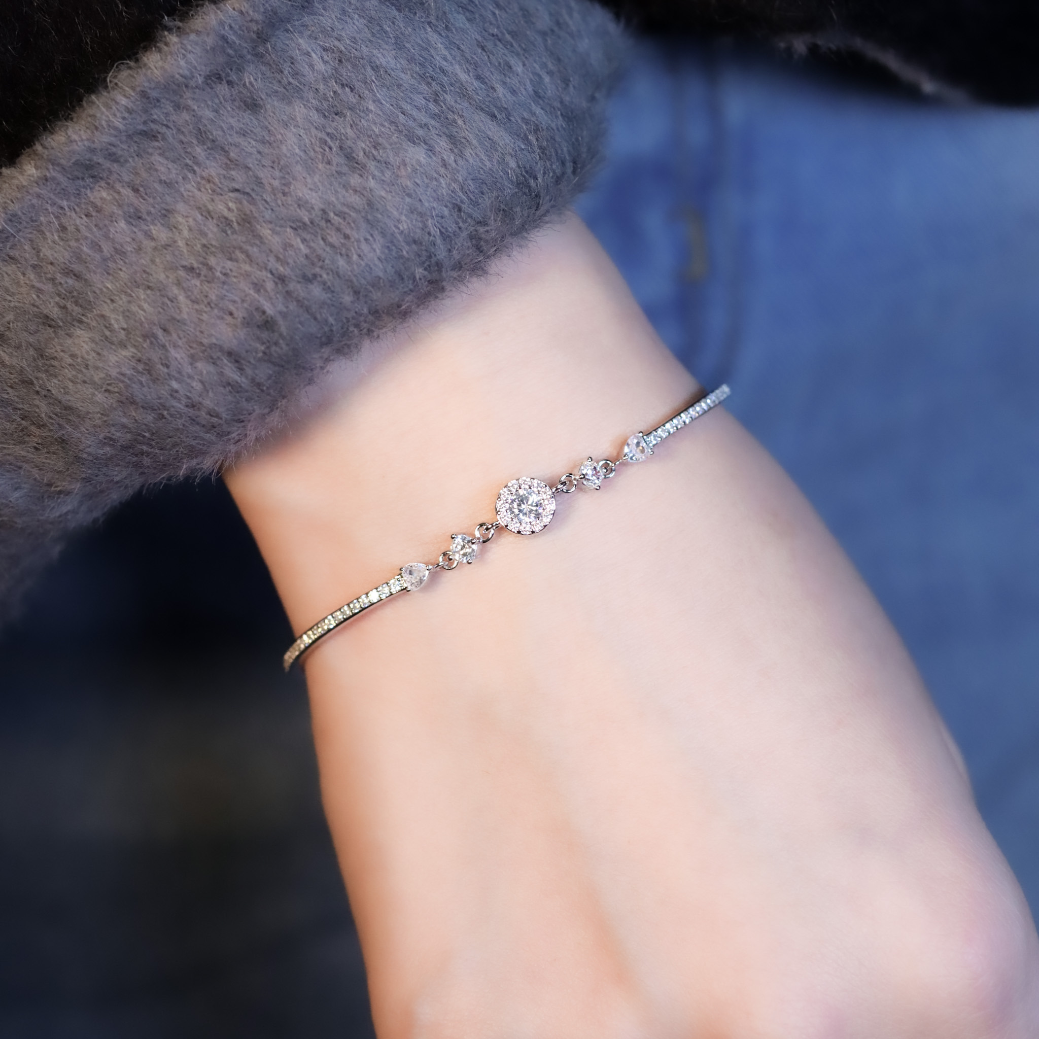 | 925純銀・白金 | 幸福精靈軟手鐲 | BR1439 |