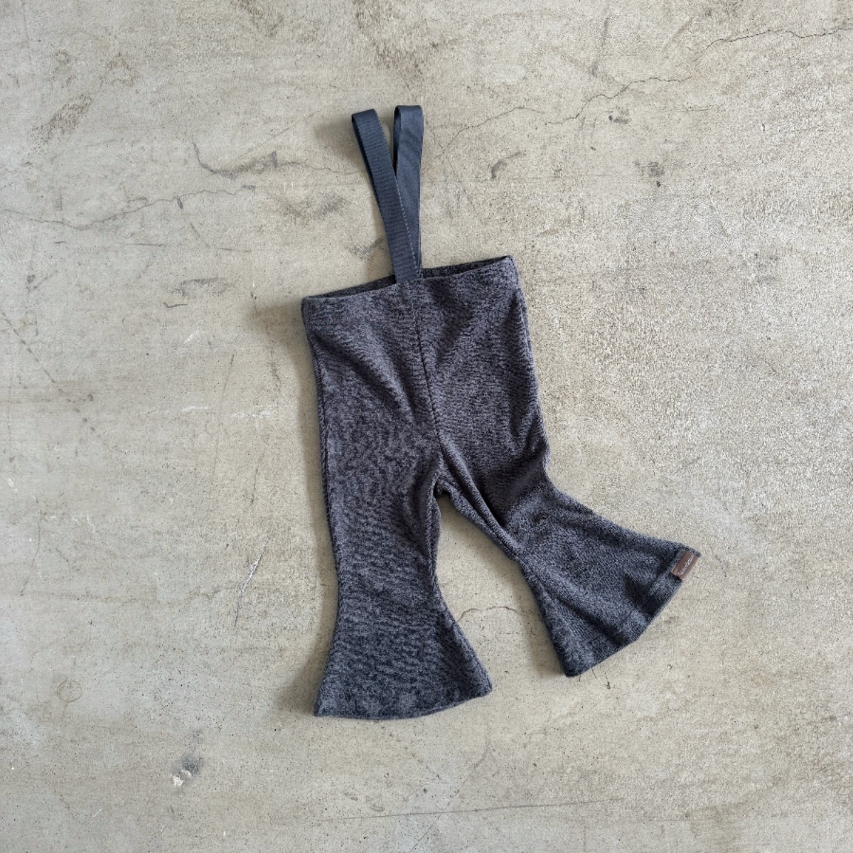 TWIN COLLECTIVE KIDS 高腰彈性吊帶褲 Frankie Flare - Dark Grey Terry