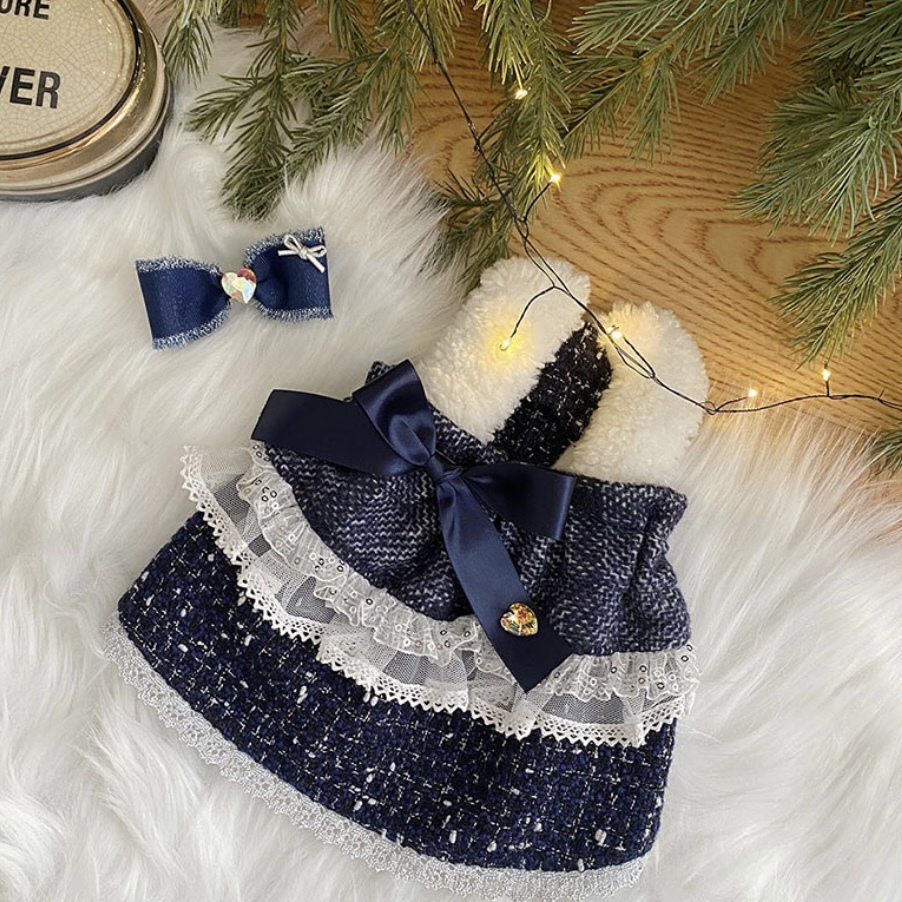 閃耀銀點毛呢洋裝 Holiday Bustier- 寶藍 It’s sunny outside