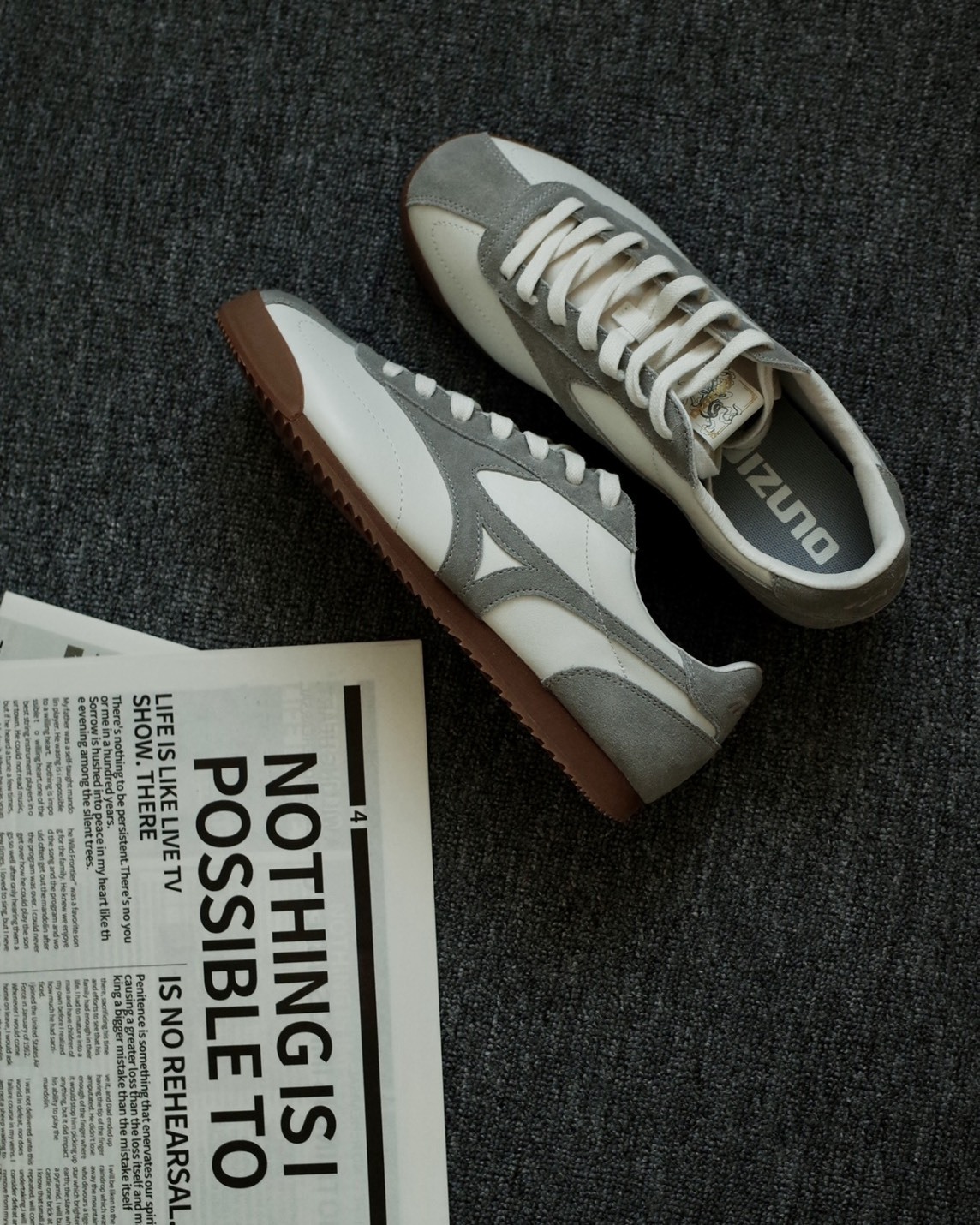 【預購】MIZUNO LG 60S 復古德訓鞋 白灰色 D1GH230307