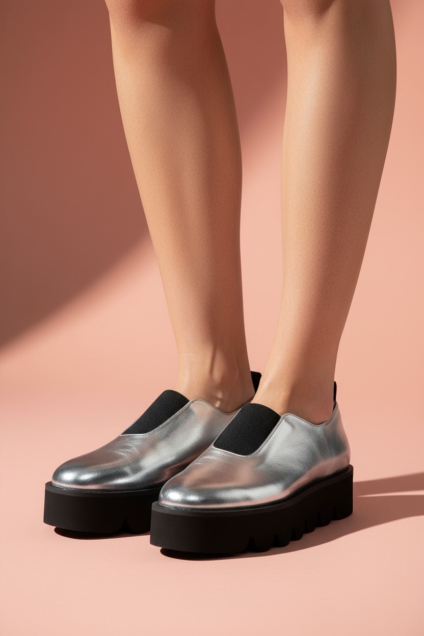 Crackle Ox 特殊皮料舒適厚底鞋