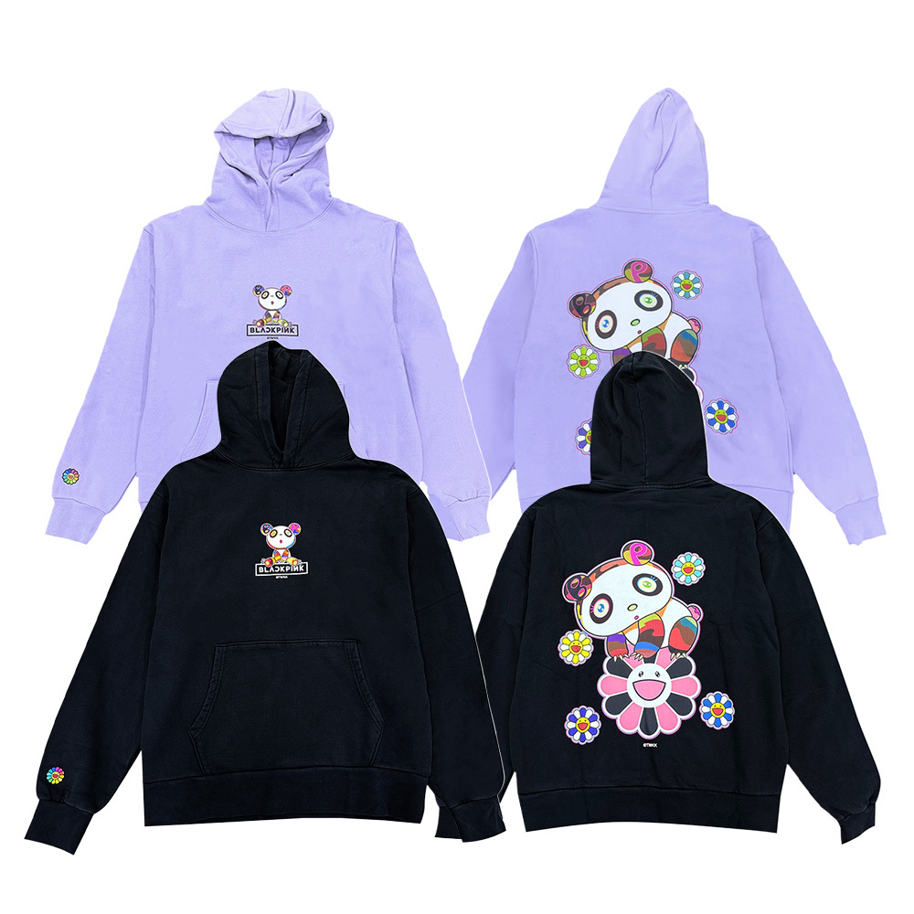 Black Pink x Takashi Murakami 黑色/薰衣草紫 帽T BLKPNK