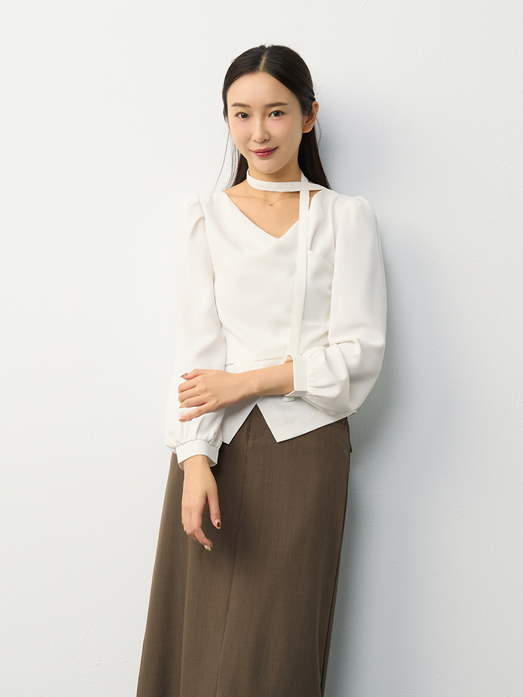 OH!HER 高雅修身繫帶上衣