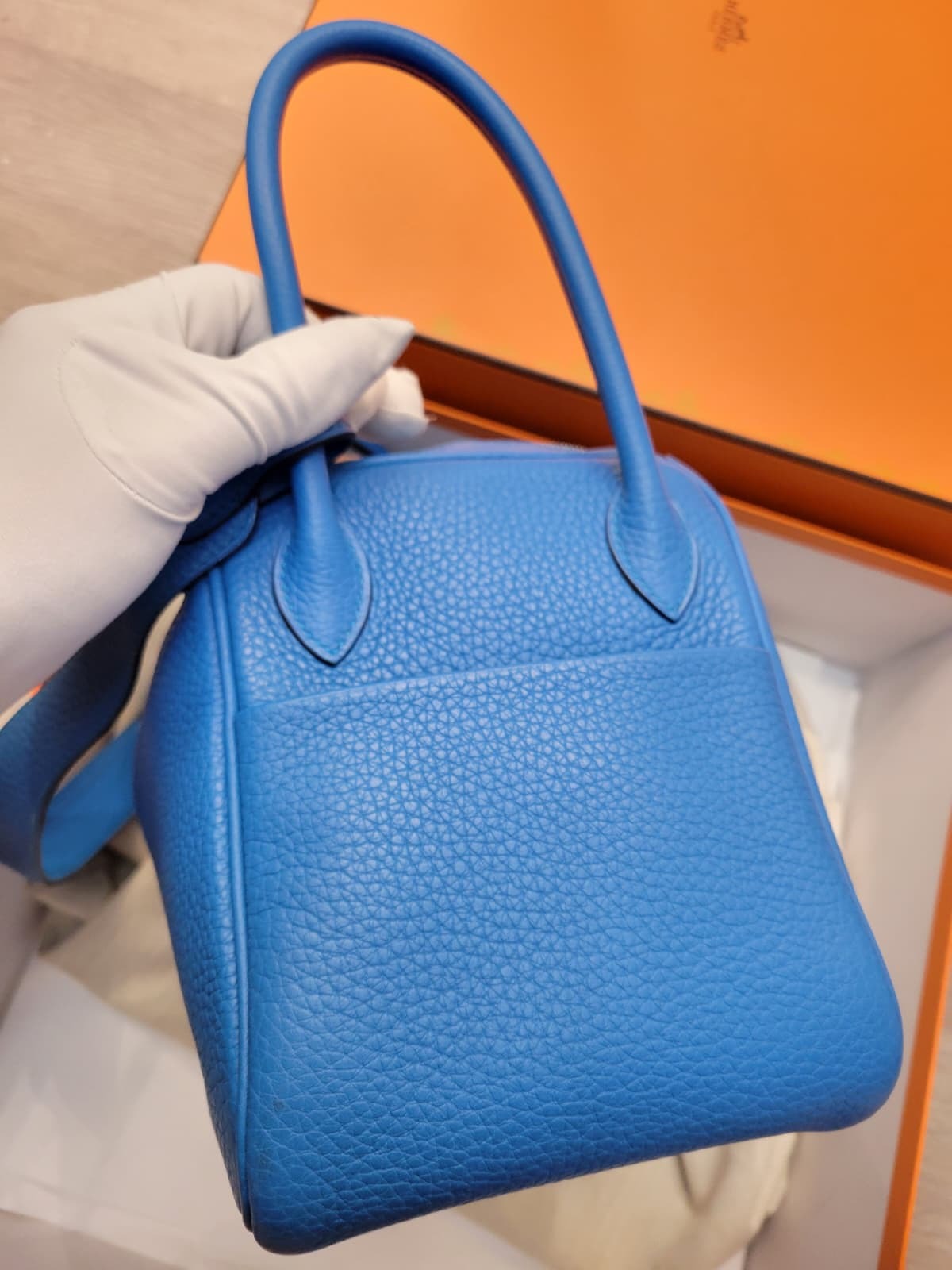 97%NEW HERMES LINDY 26 BLEU ZANZIBAR/MALACHITE CK B3 坦桑尼亞藍/孔雀綠 銀扣