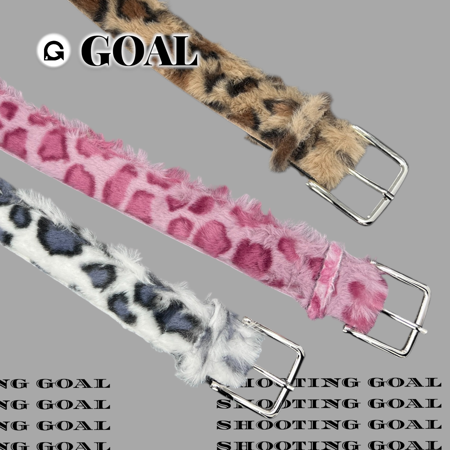 (GOAL) 美式豹紋毛絨皮帶