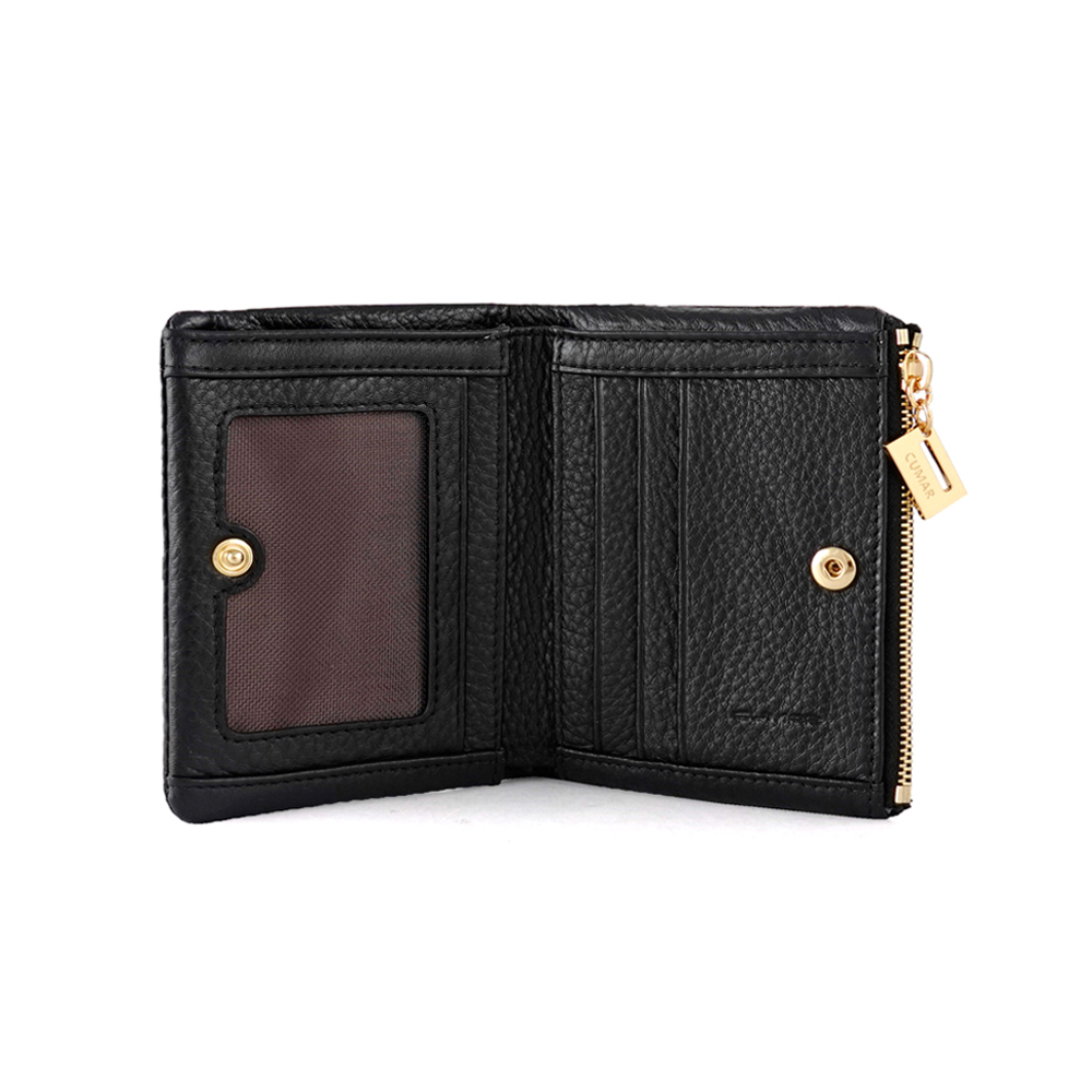 CUMAR|立體LOGO壓釦式對開短夾