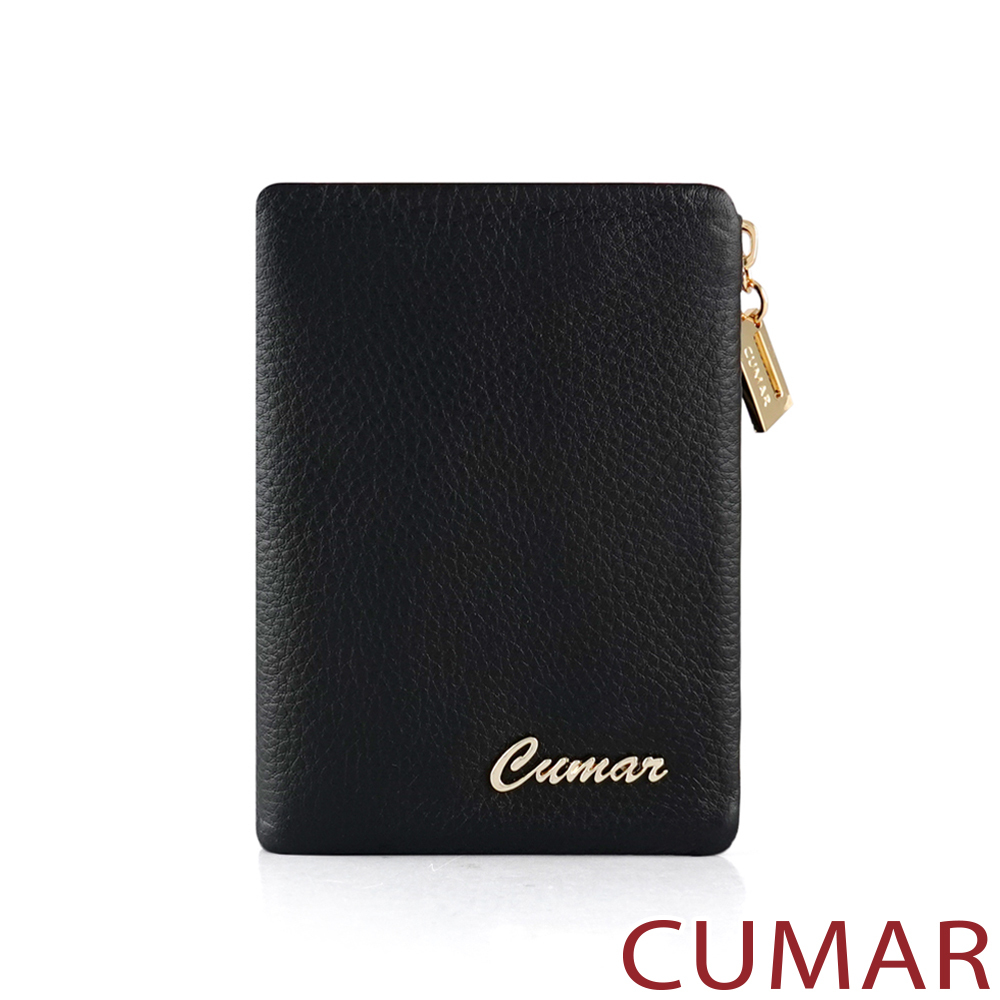 CUMAR|立體LOGO壓釦式對開短夾