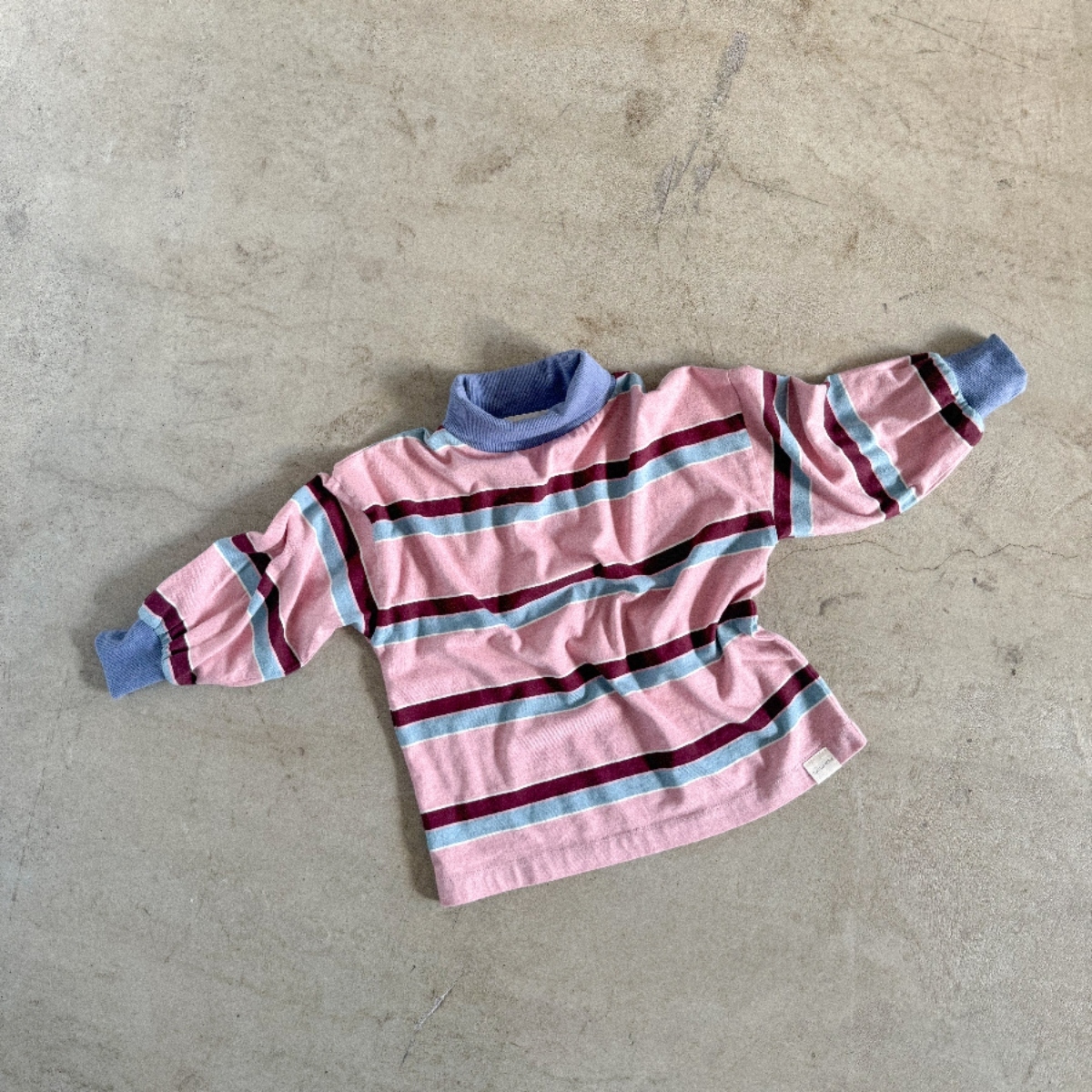 TWIN COLLECTIVE KIDS 撞色條紋高領上衣 Smith St Skivvy - Pink Stripe