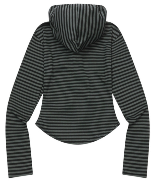 <雙12專屬> MUCENT ASTON 條紋修身連帽上衣