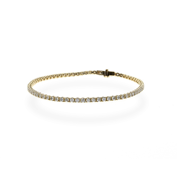 經典四爪鑲嵌渾身鑽石手鏈- 4.376ct