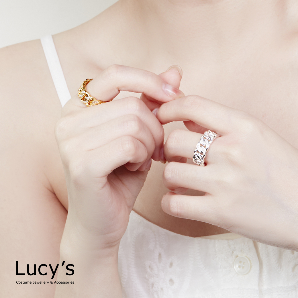 閃亮鍊條 開口戒 (二色) (125924/125925)