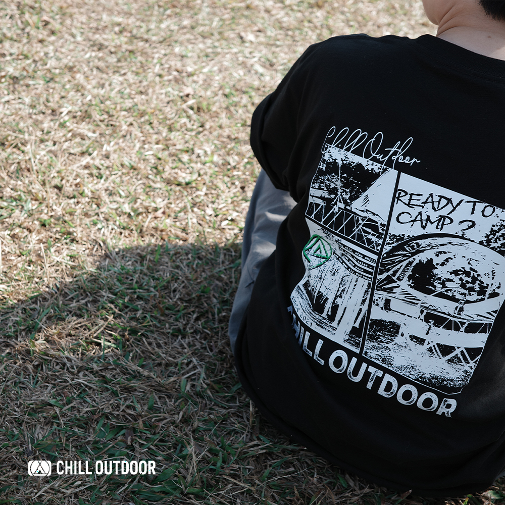 Chill Outdoor 印像風格短袖上衣 (黑)  Printstar 5.6oz