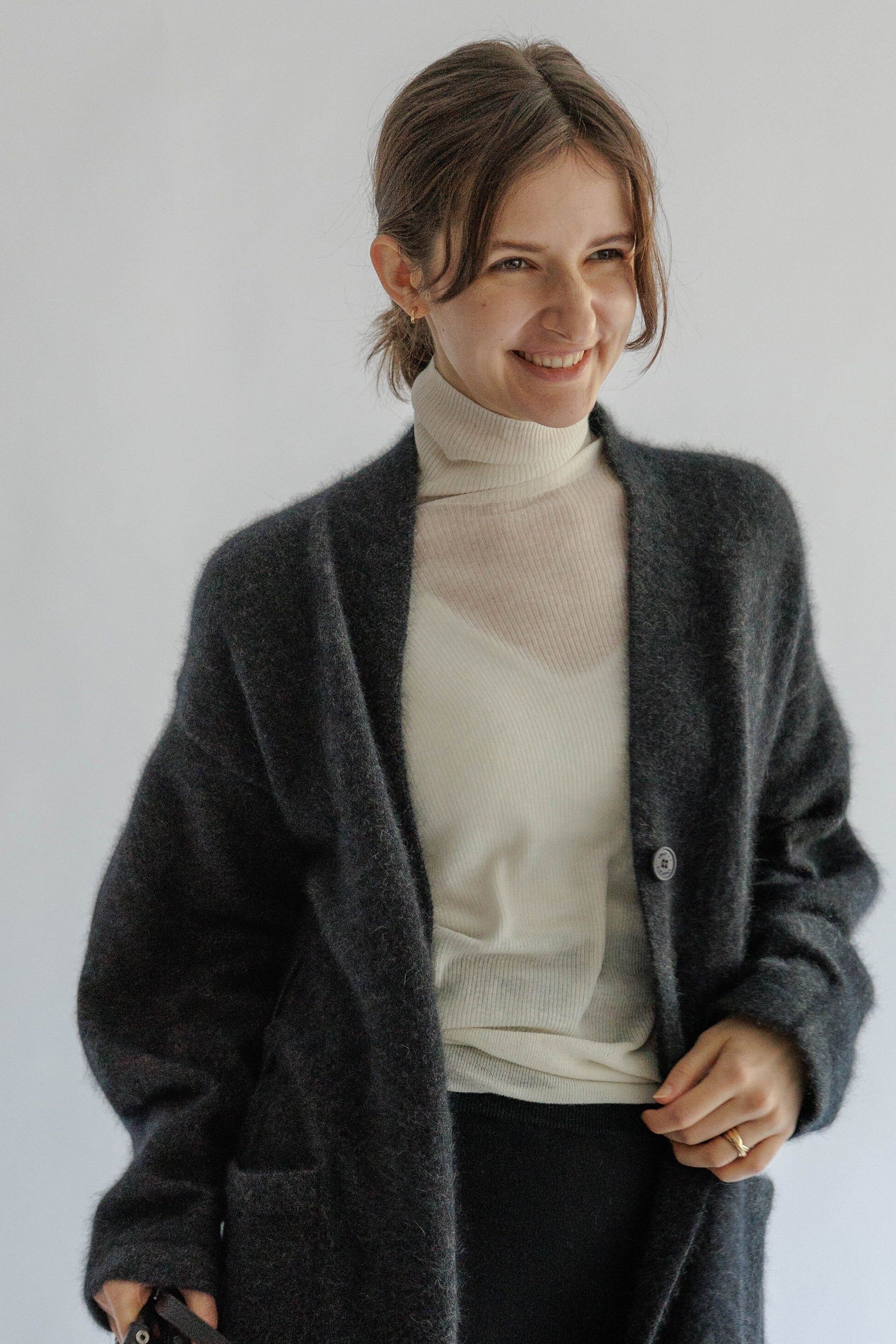 2025 秋冬 高領羊毛套衫_白