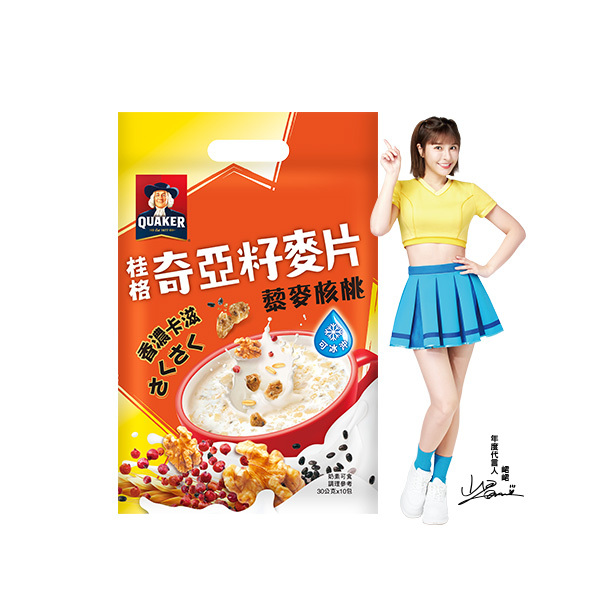 桂格 奇亞籽麥片藜麥核桃袋裝30gX10包X3袋