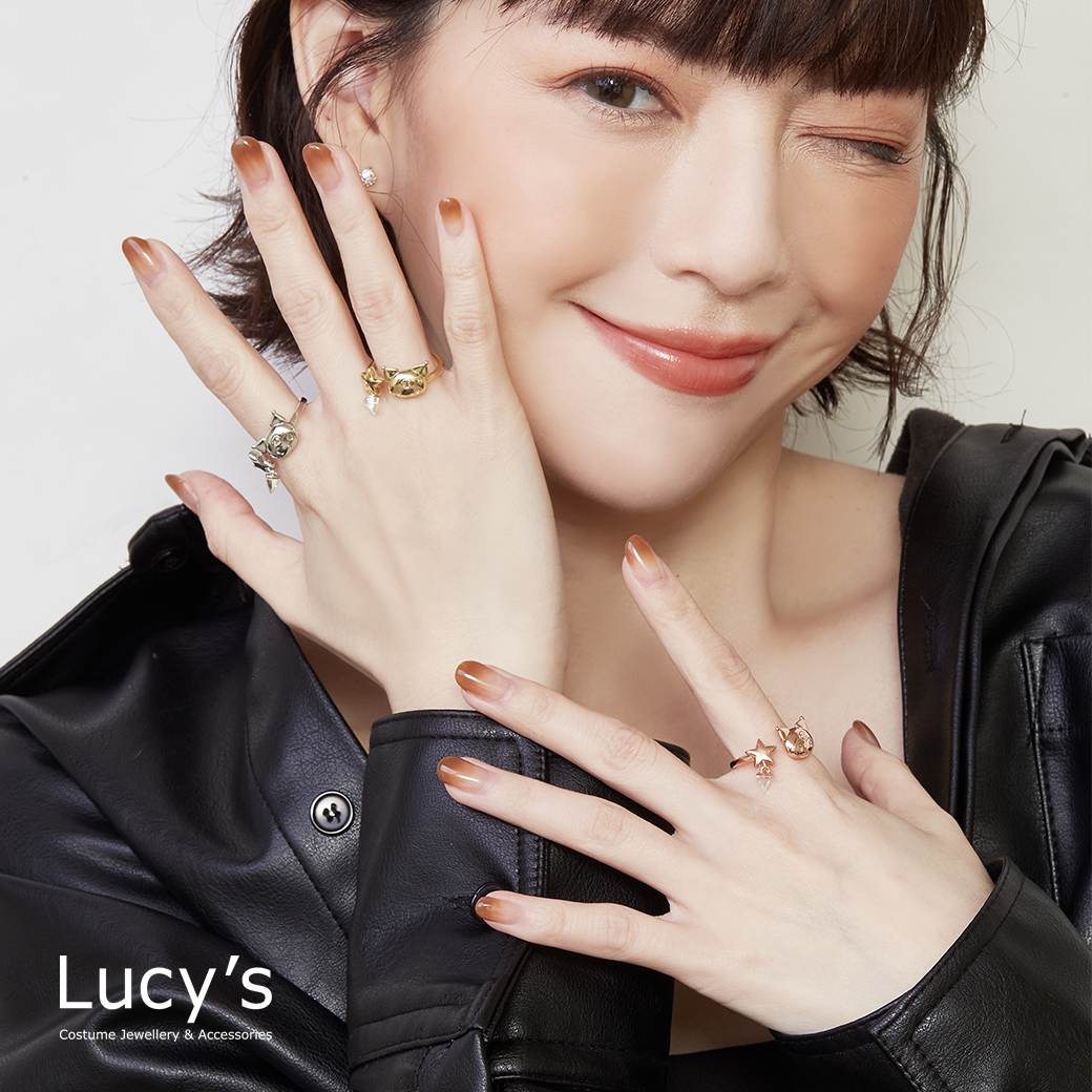 Lucy's X KUROMI 限量聯名 Starry Night 水晶開口戒 (三色) (128619/128620/126821)