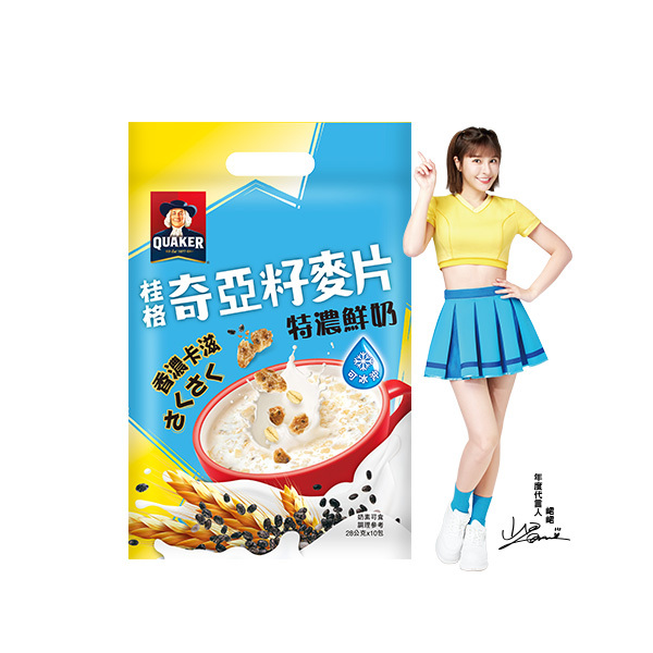 桂格 奇亞籽麥片特濃鮮奶袋裝10包X3袋
