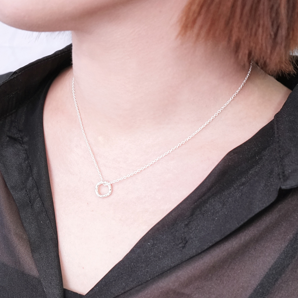 緞帶扭結項鍊(小) 女款 925純銀項鍊 16吋