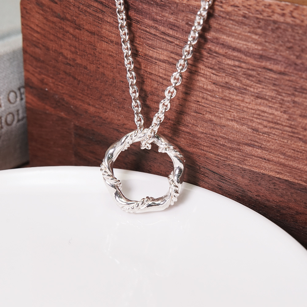 緞帶扭結項鍊(大) 男款 925純銀項鍊 20吋