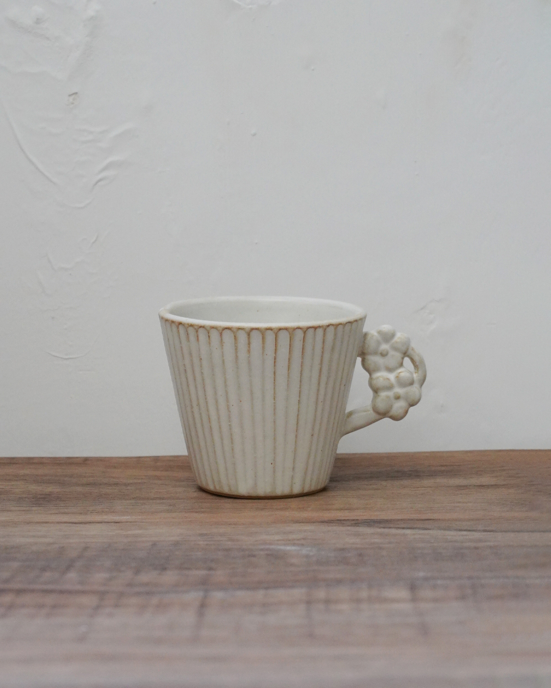 益子燒 花柄杯碟套裝 紫羅蘭｜職人 若林健吾