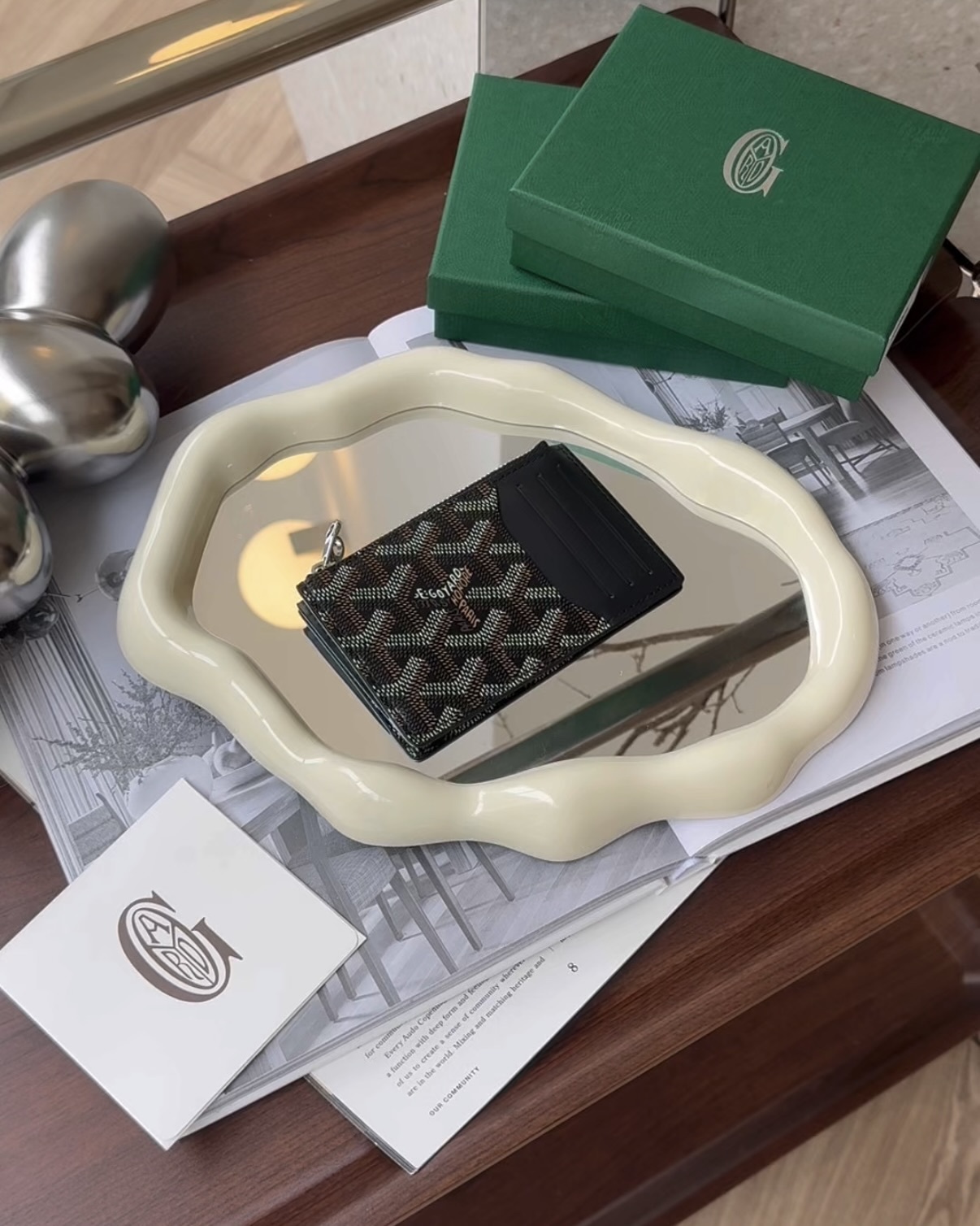 GOYARD｜BOURBON 一字拉鍊卡包 黑色