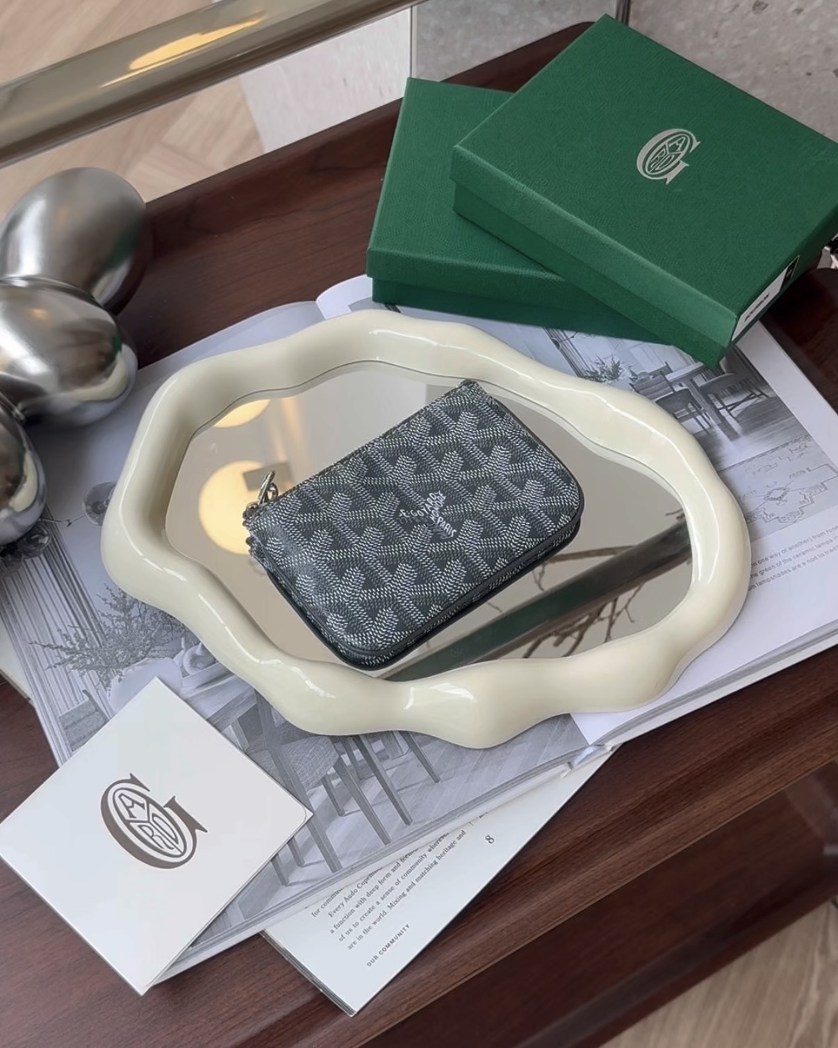 GOYARD｜鑰匙零錢包 灰色