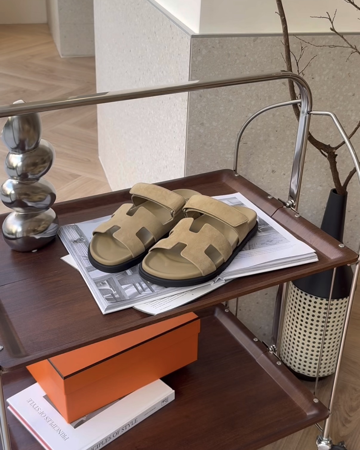 HERMES｜二舅拖鞋 BEIGE LIN