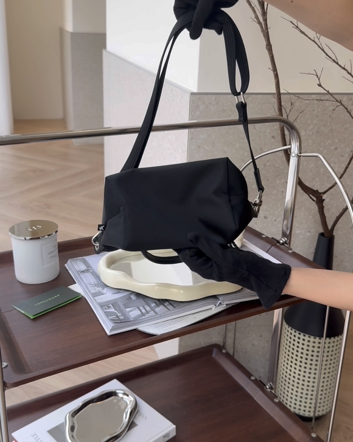 LONGCHAMP｜ENERGY 迷你手提斜跨包 黑色