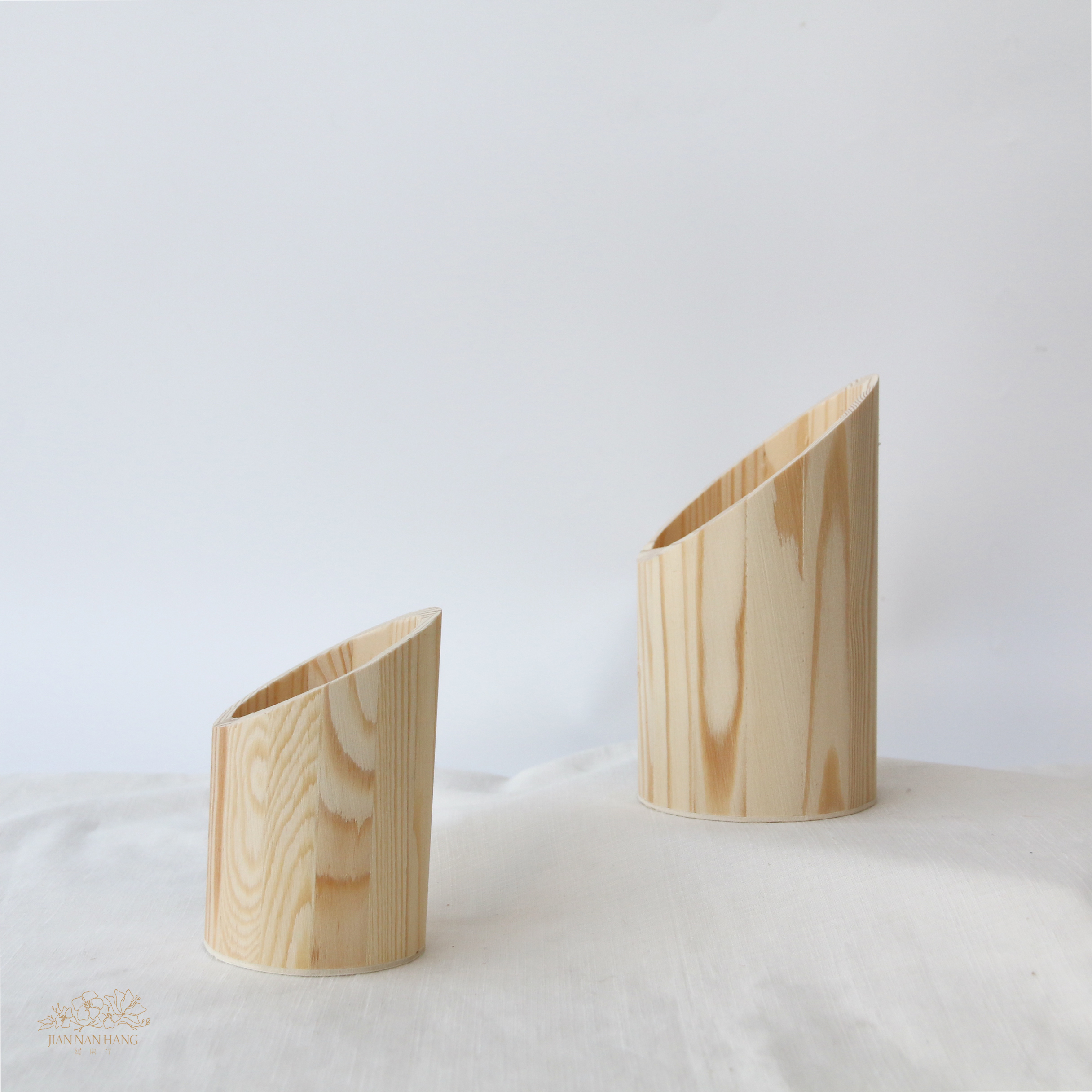 木製花器 日式新年木桶 天然色 2尺寸