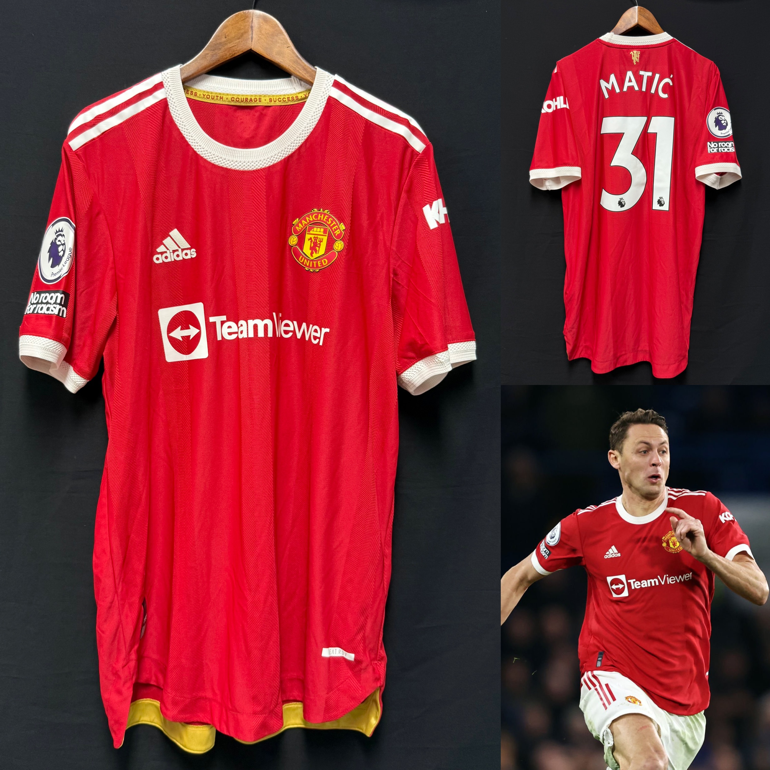 (Match Issue) Manchester United 2021-2022 Adidas Home Match Issue Shirt #31 MATIC