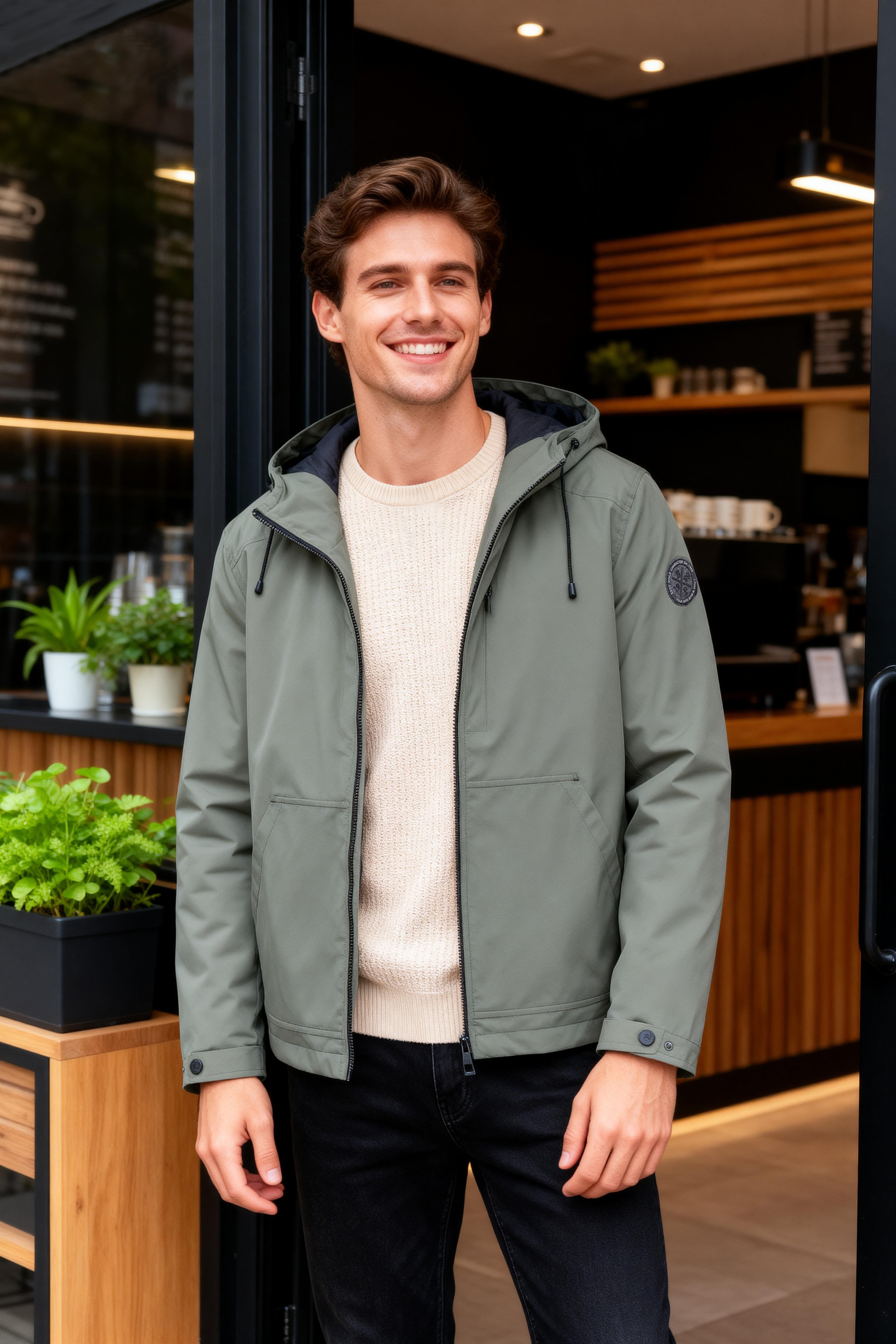 253116 男女合穿連帽拉鍊款寬鬆夾克外套