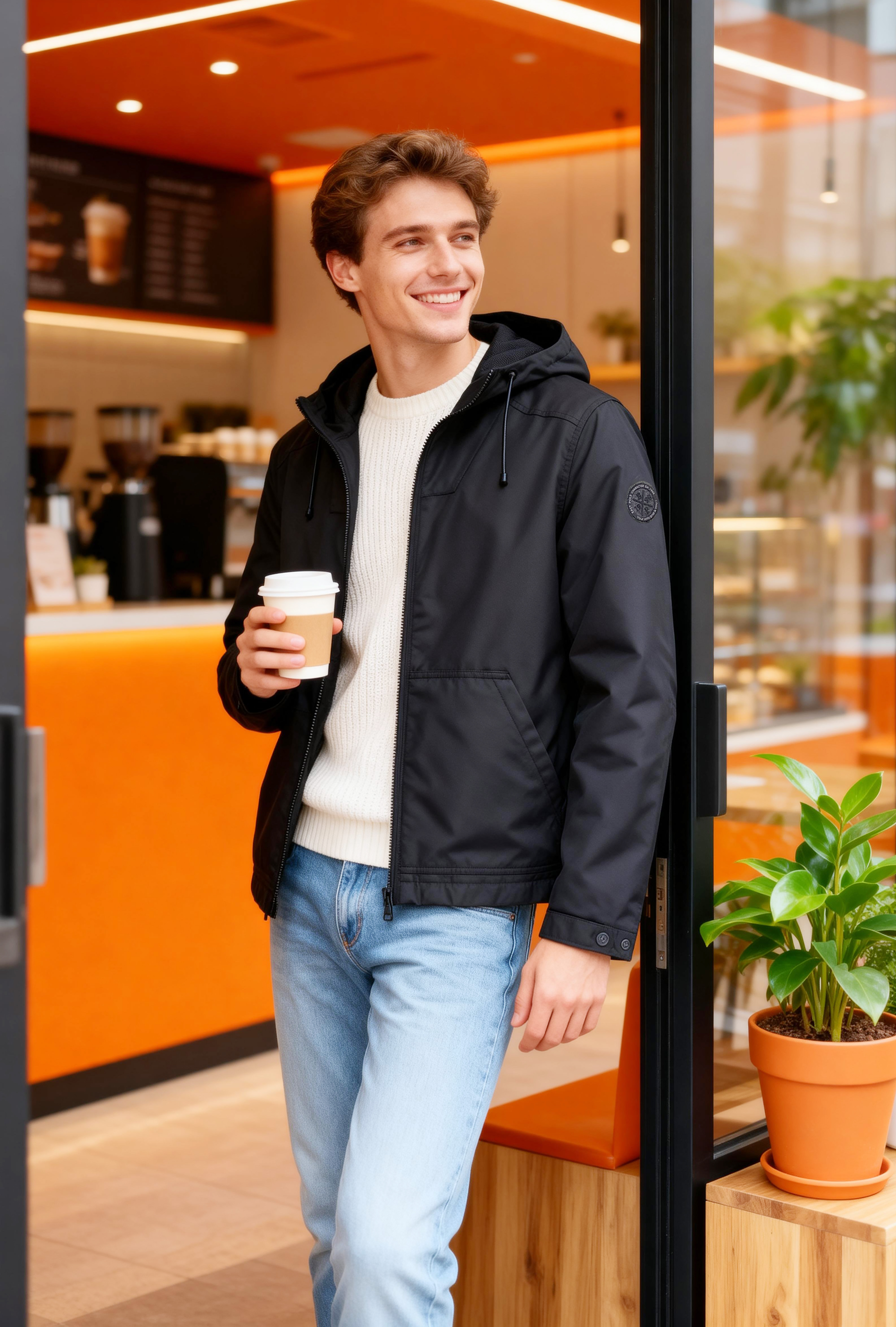 253116 男女合穿連帽拉鍊款寬鬆夾克外套