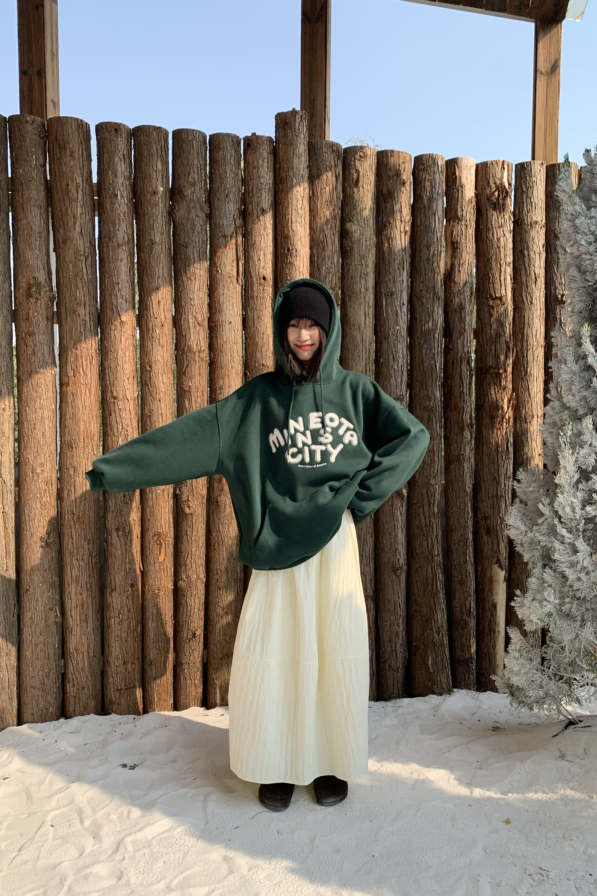 Last Month｜毛字母內刷毛帽t 4色