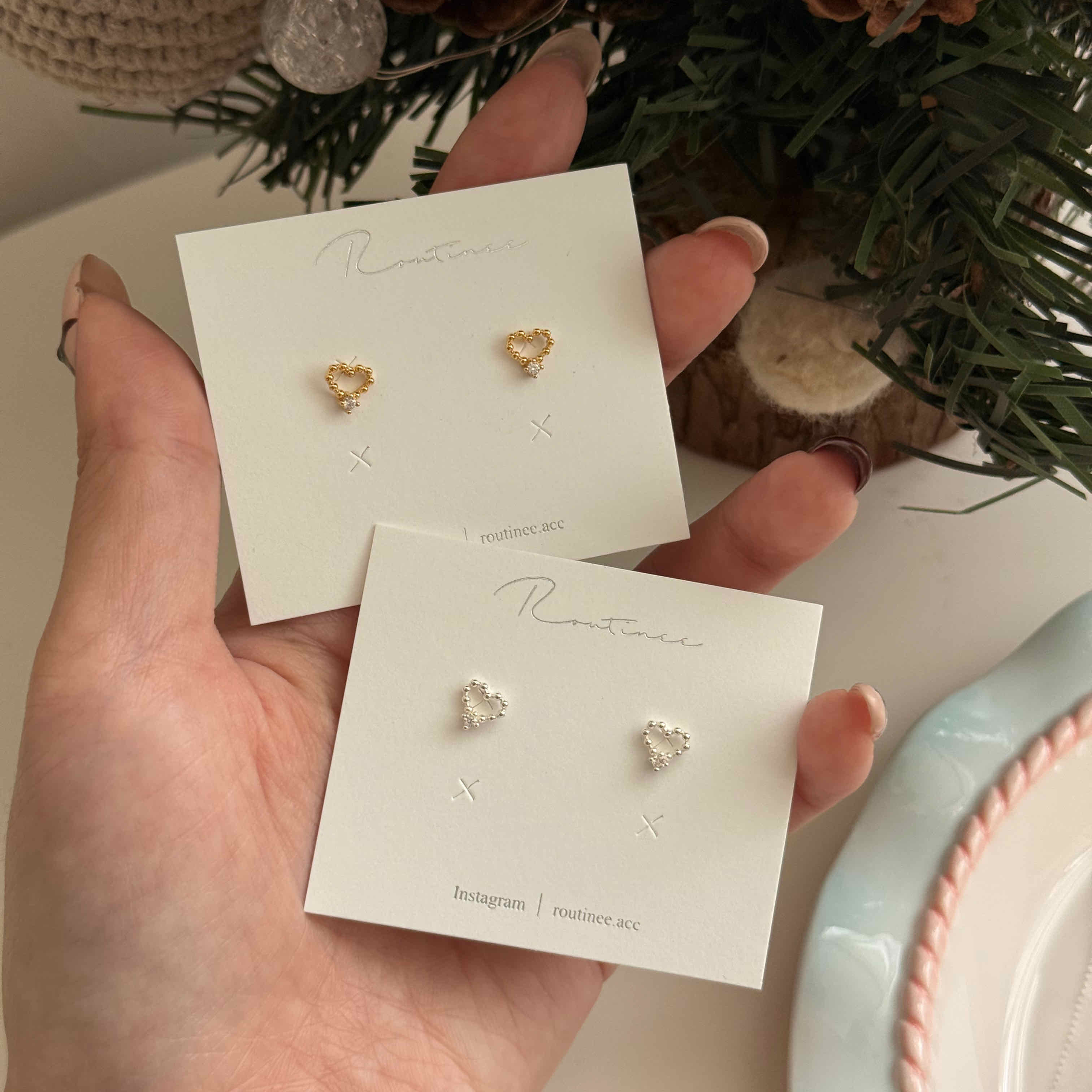 🇰🇷925 silver Luv u 耳環｜2 color