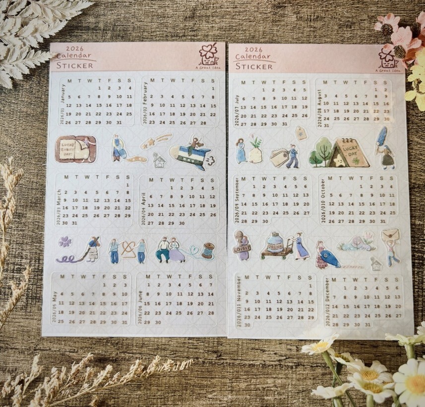 好築藝．2026 Calender 年曆PET貼紙