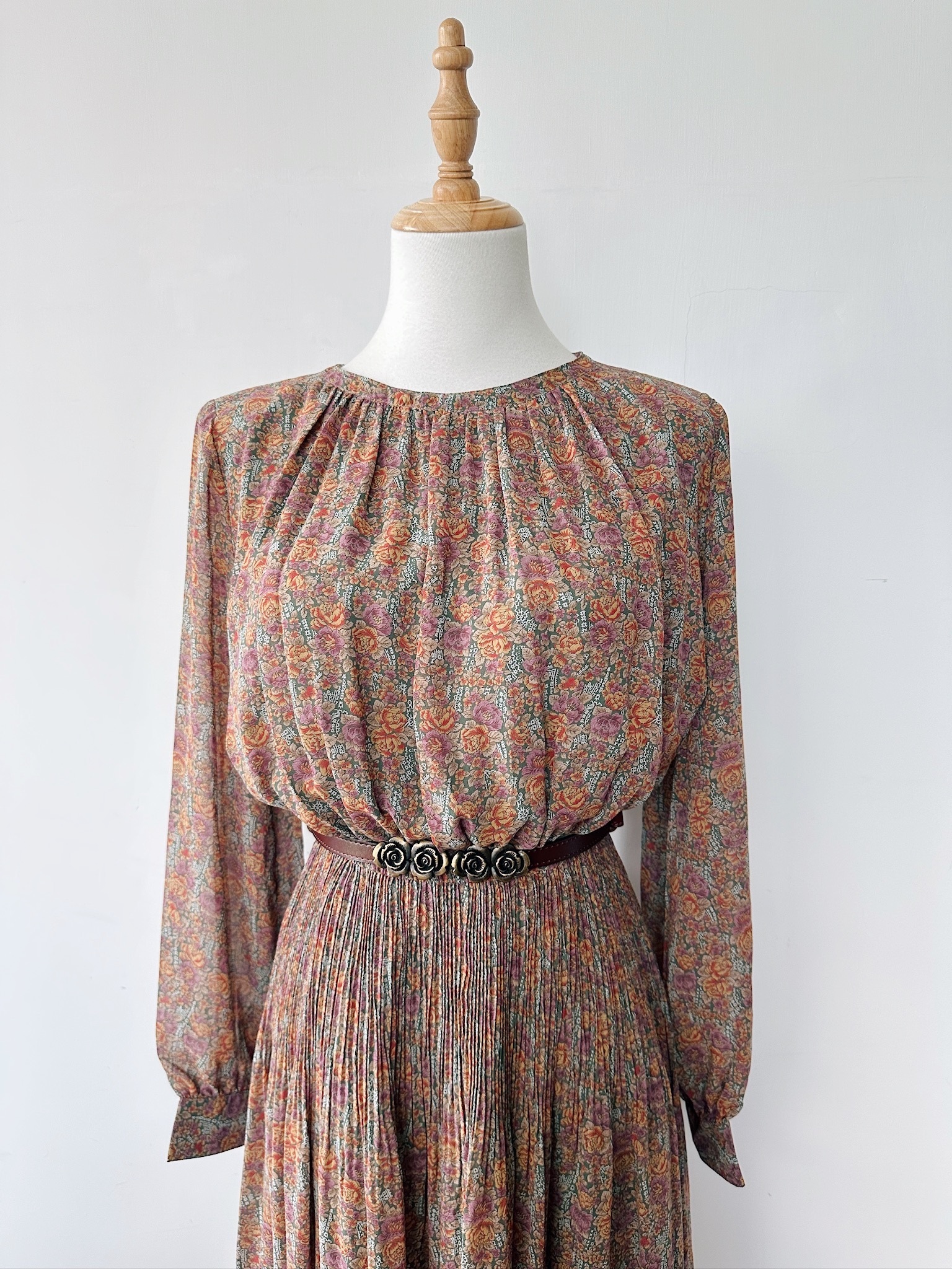 日本製雨後花園古著連身裙