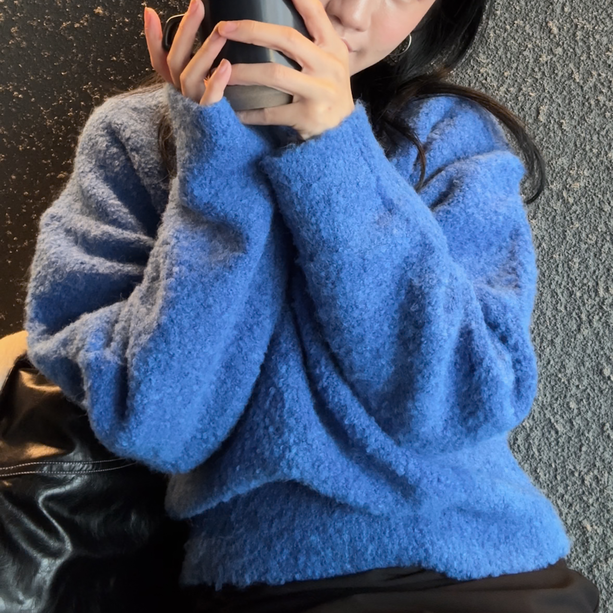 DE05寶藍棉花糖針織衣