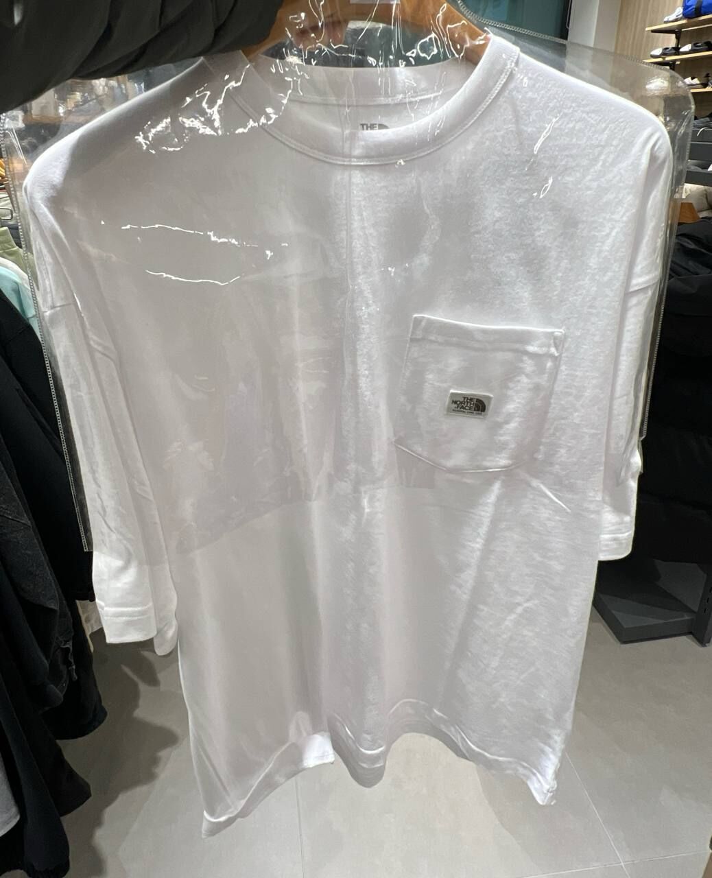 [K] THENORTHFACE WHITE POCKET S/S R/TEE, NT7US01K-WHT (KTNF10)