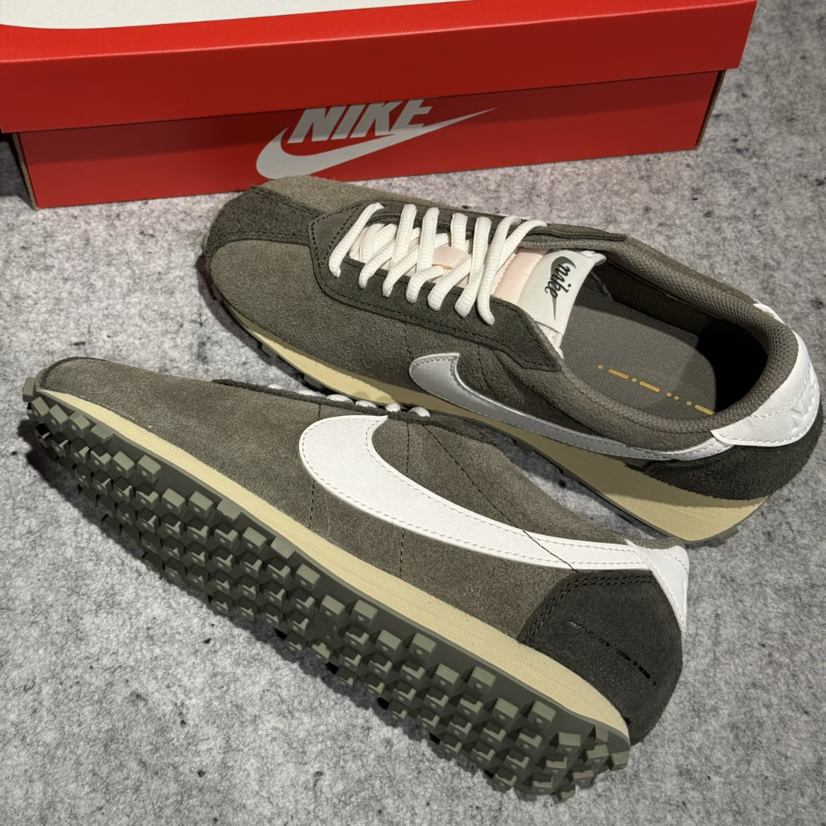 Nike LD-1000 "Cargo Khaki & Sail" 復古棕綠 麂皮 扁鞋 鬆餅格紋 休閒鞋 男鞋