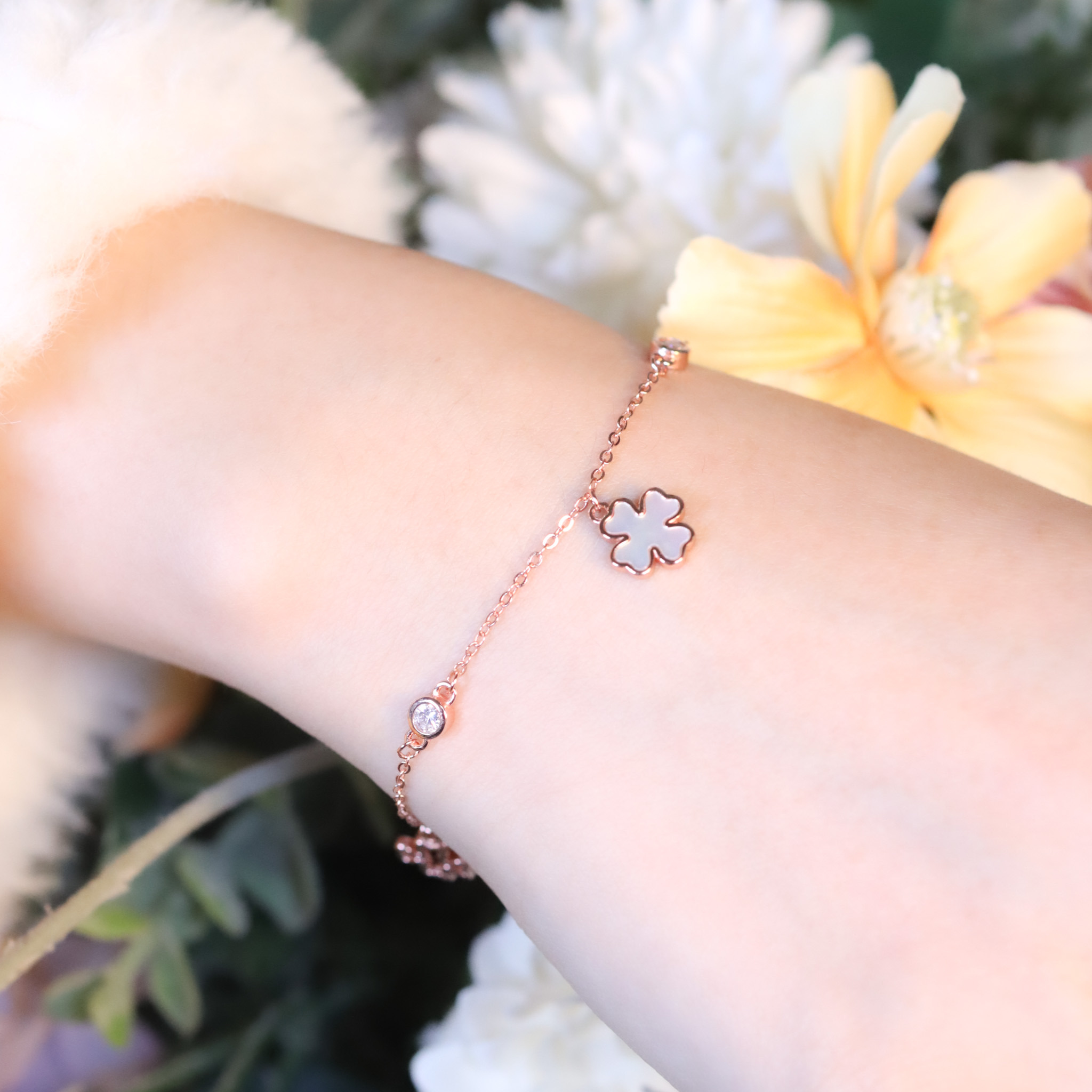 | 925純銀・ 厚鍍玫瑰金 | 純潔幸福手鏈 | BR1463 |