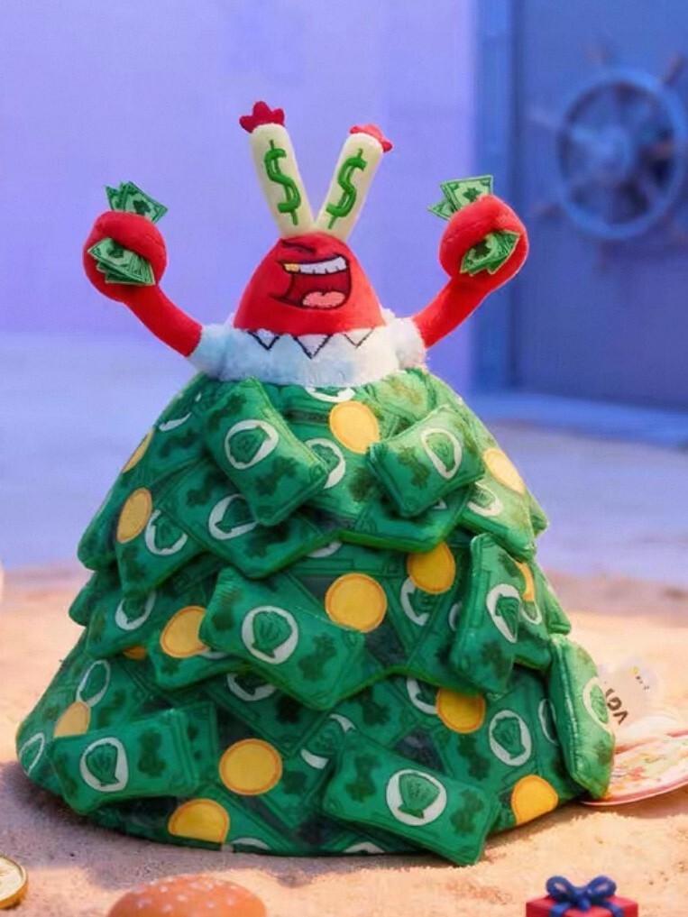 正版 海綿寶寶 蟹老闆 許願發財樹 毛絨擺件