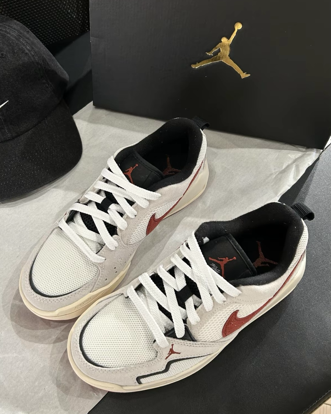 Nike Jordan CMFT ERA 米灰紅 麂皮 透氣 網眼 喬丹 運動鞋 休閒鞋 男鞋
