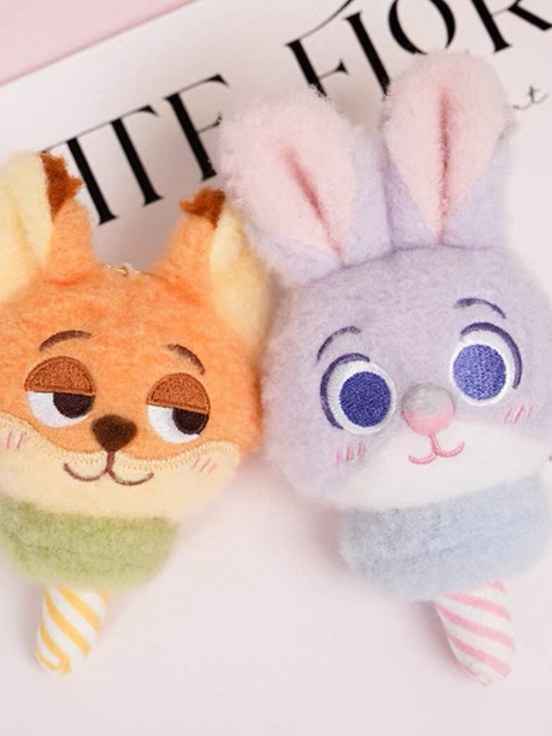 正版授權 動物方城市 棉花糖造型 毛絨吊飾